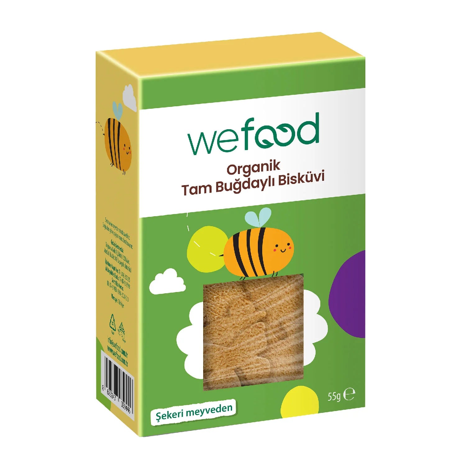 Wefood Kids Organik Tam Buğdaylı Bisküvi 55 gr